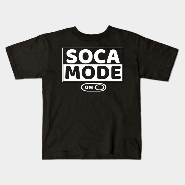 Soca Mode Brand Logo in White Print - Soca Mode Kids T-Shirt by Soca-Mode